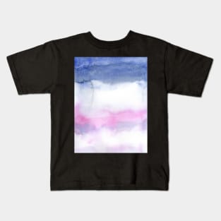 Ombre Watercolor Texture with Indigo and Pink Kids T-Shirt